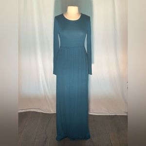 Zenana Outfitters Teal Blue Classic Dress - Size Medium